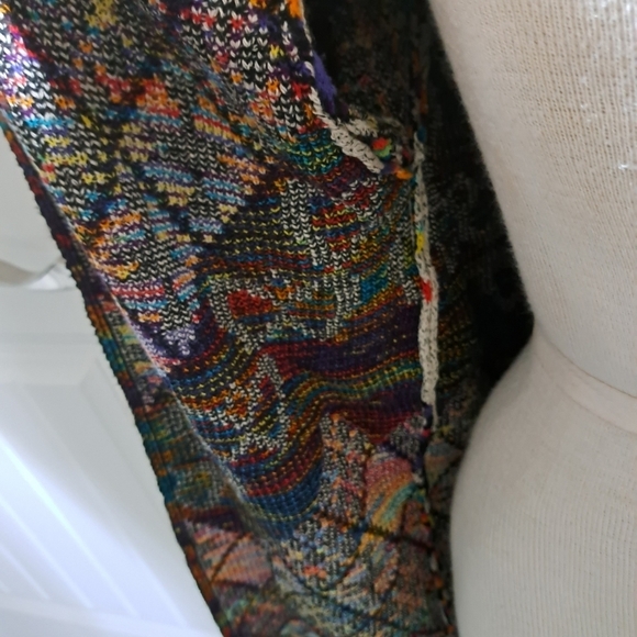 NORTHERN ANGEL Aztec Southwestern long open front cardigan duster hood sweater S - Picture 11 of 12